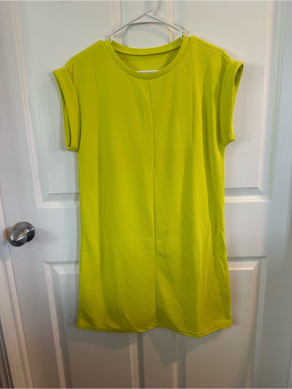 SHEIN Lime Green Short Sleeve Midi Dress